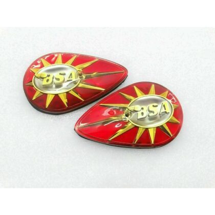 bsa a50 a65 a7 a10 c15 bantam d7 petrol tank badges with fitting rubbe
