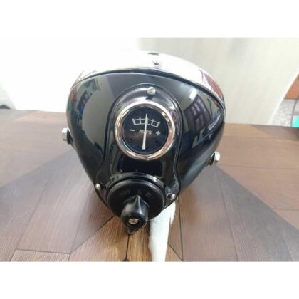 6.5" lucas black headlight flat glass bsa triumph norton matchless