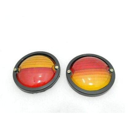 willys jeep rear brake tail light lens pair pvc red amber massey